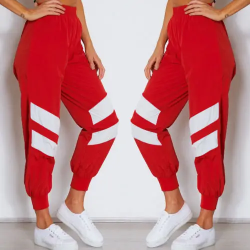 Новые весенние женские повседневные полосатые спортивные брюки Hirigin с высокой