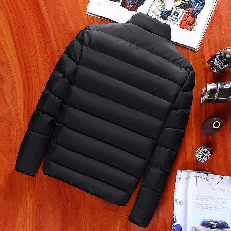 New Men's windbreakers Solid winter jacket men Casual Parkas Men Thermal Coats Slim Fit Thick Warm Men's Coat Brand Clothing 5XL