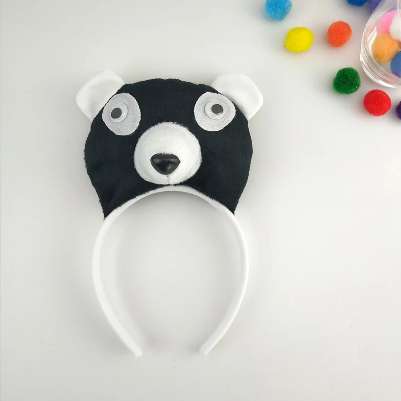 Животный 3D панда головной убор с ушками галстук-бабочка хвост косплей 3 шт набор