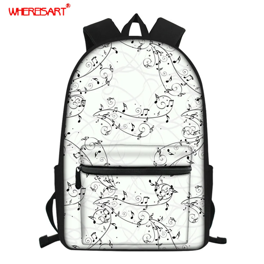 Забавный рюкзак для учеников с принтом музыкальных нот | Багаж и сумки