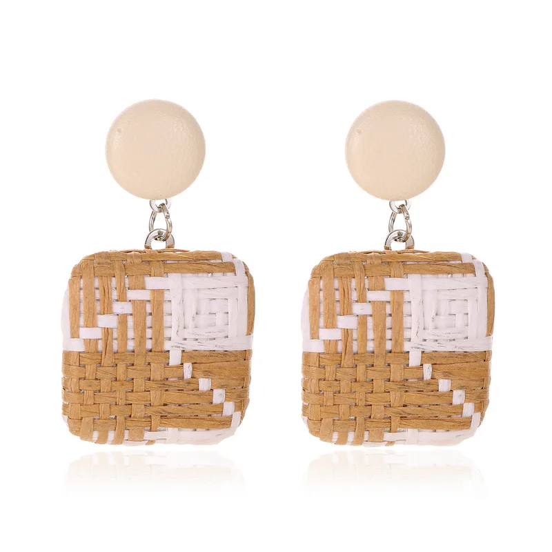 Женские винтажные круглые серьги с геометрическим узлом металлические в