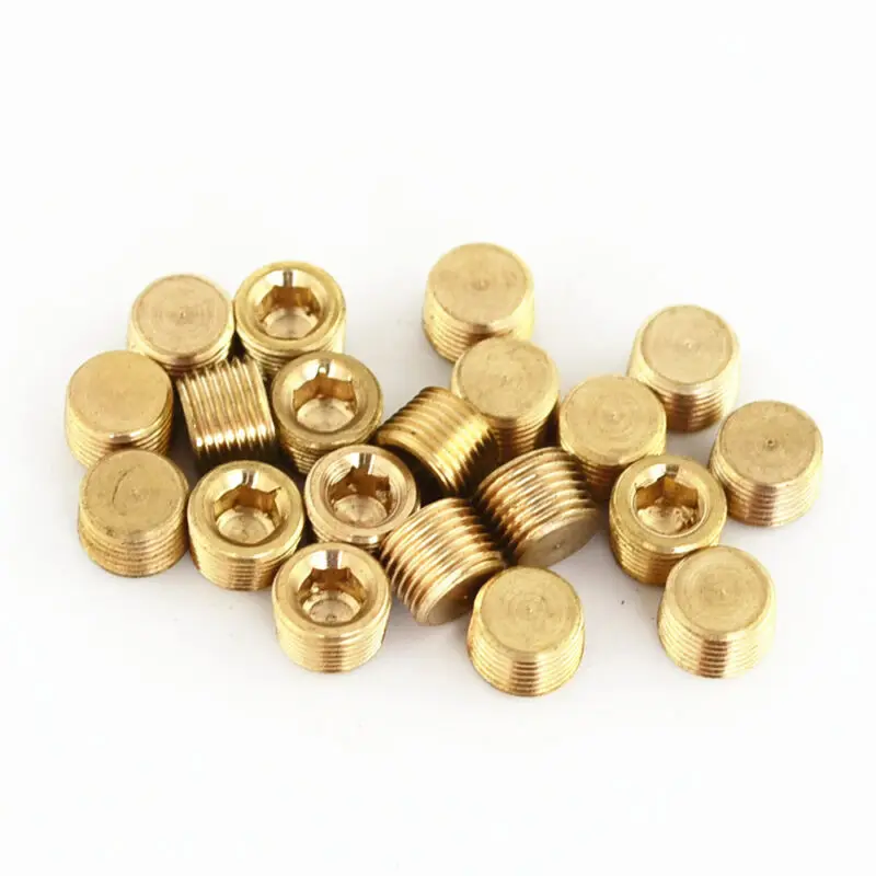 Новые Горячие 20 шт./компл. золотые шестигранные головки вилки латунная резьба 1/8