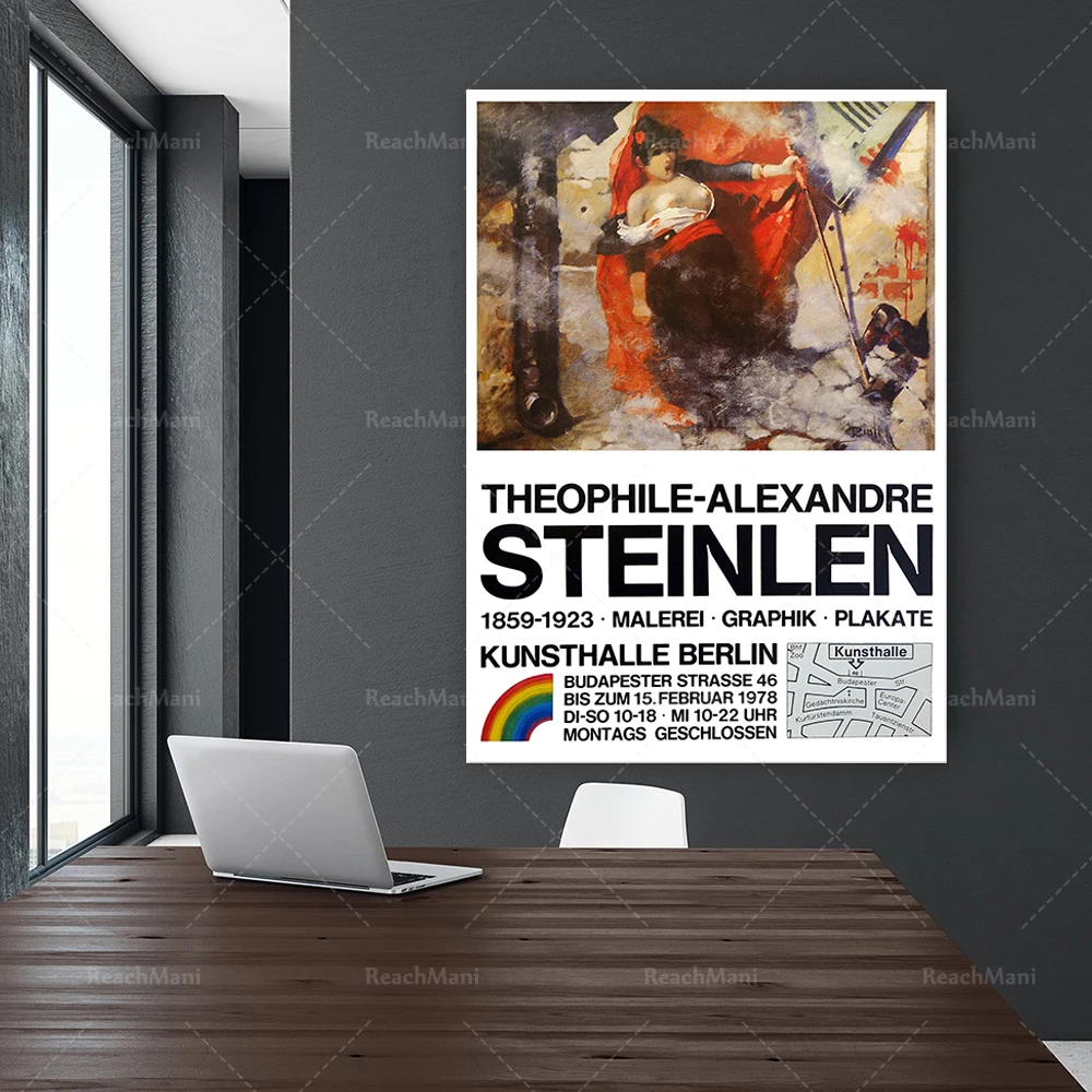 Печать на холсте ReachMani Винитажный плакат Steinlen 1978 года