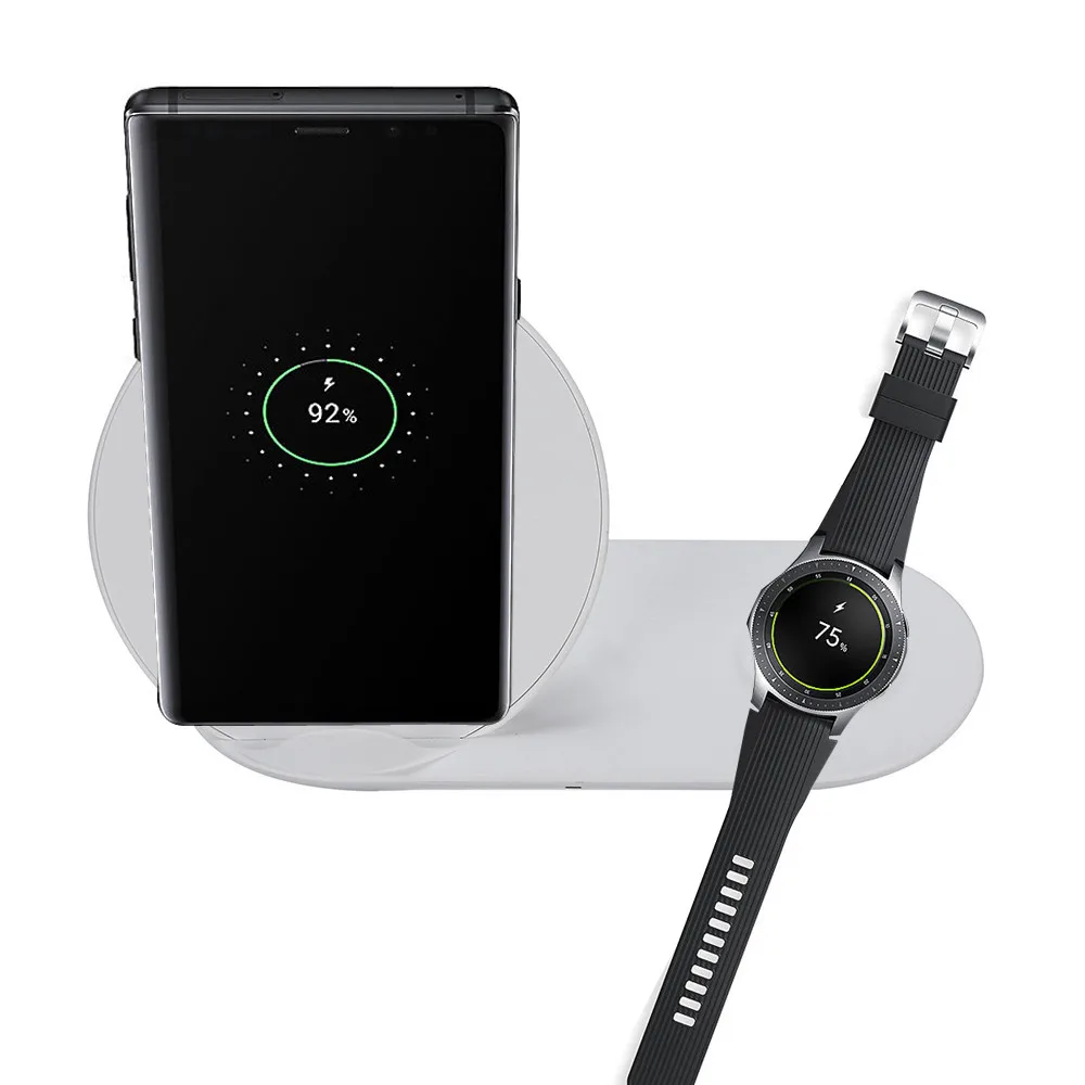 Быстрое беспроводное зарядное устройство Qi для Samsung Galaxy S10 S9 S8 Gear S2 S3 Apple iPhone 11 8 x