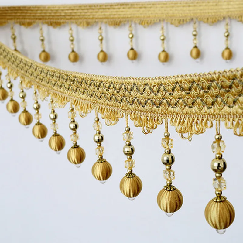 

1M Curtain Lace Accessories Tassel Fringe Trim DIY bead Drapery Sewing Textile Decoration home decor