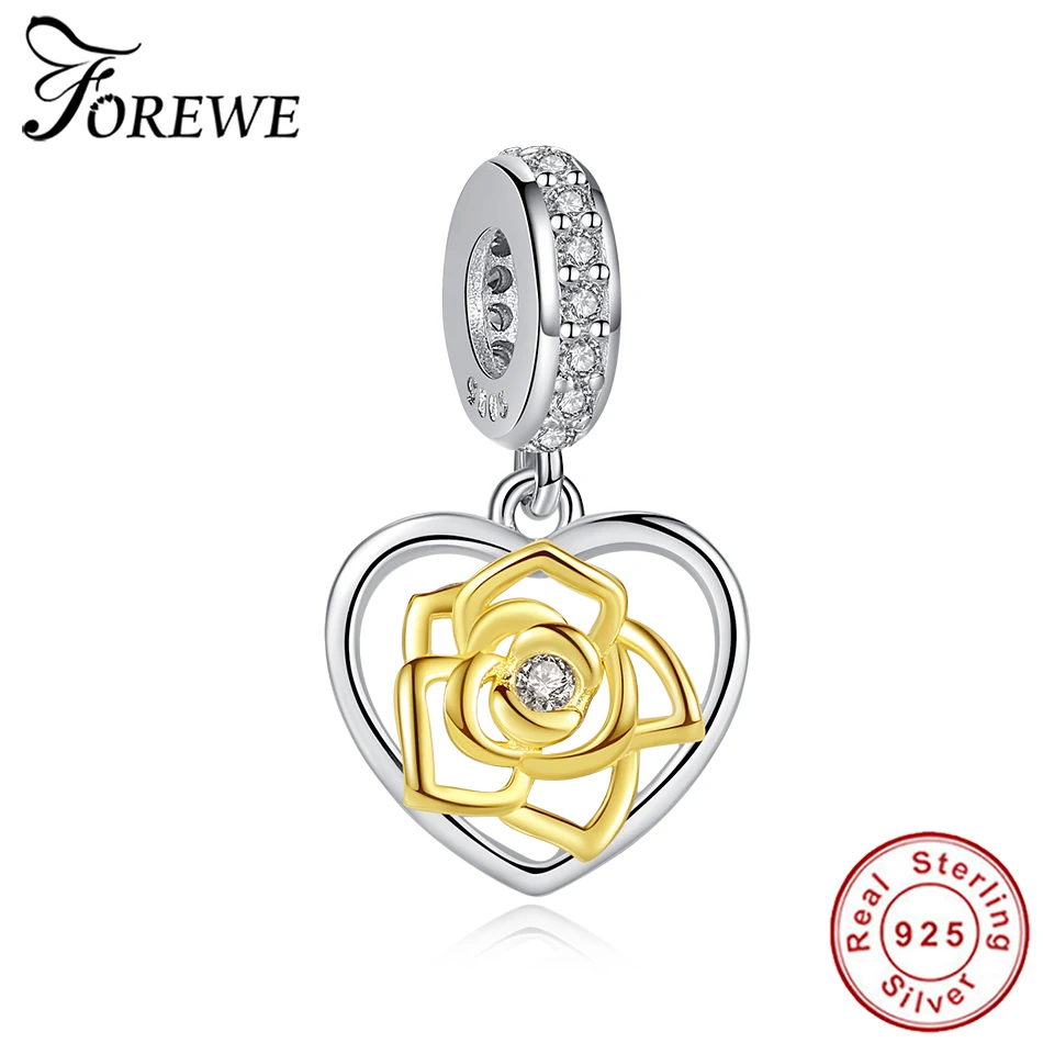 Forewe подарочная коробка в виде настоящие серебряные бусины 925 пробы Золотое Цвет