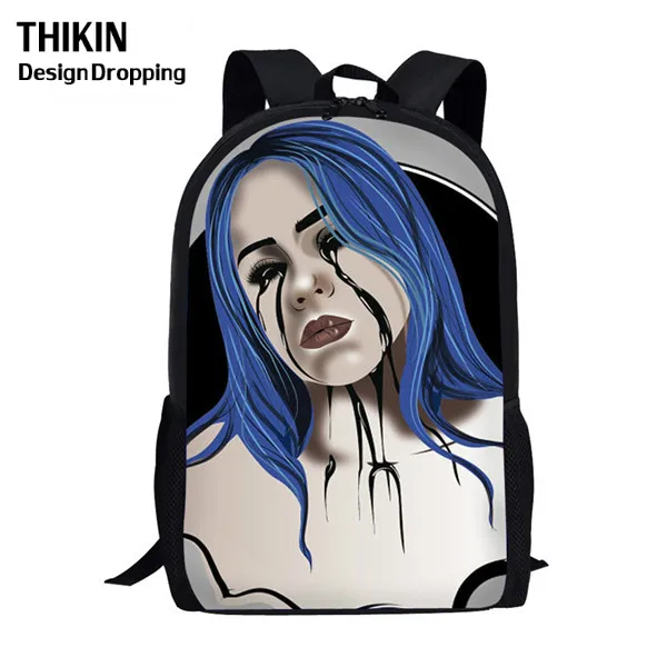 THIKIN Новые 3 шт./набор Billie Eilish школьные сумки для подростков мальчиков и девочек хип-хоп детский школьный рюкзак Rapper Женская Повседневная сумка - Цвет: as picture