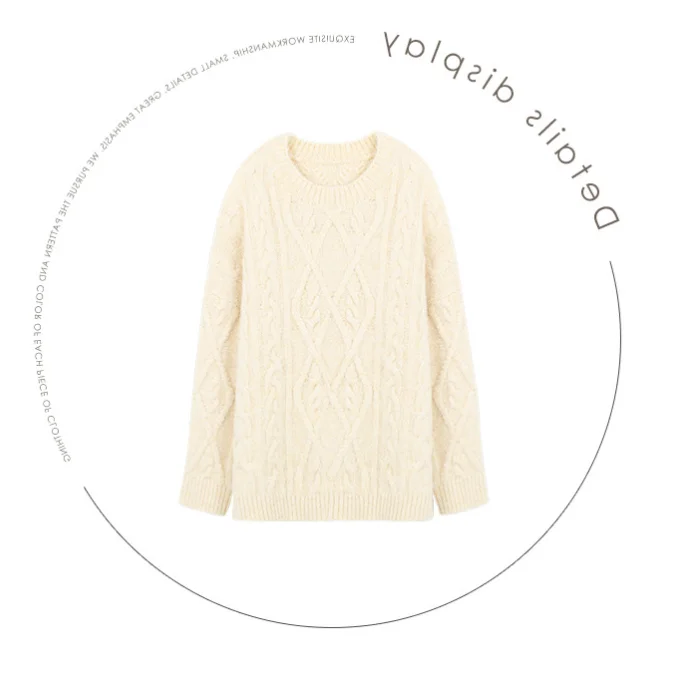 

New Women Sweater Pullover Female Knitting Overszie Sweaters Long Sleeve Girls Loose Elegant Knitted Thick Outerwear Plus Size