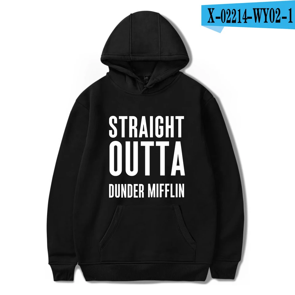 Мужские толстовки с капюшоном dulder Mifflin, толстовки для офиса, ТВ-шоу, хип-хоп худи, модные мужские толстовки, свитера, европейские размеры - Цвет: black