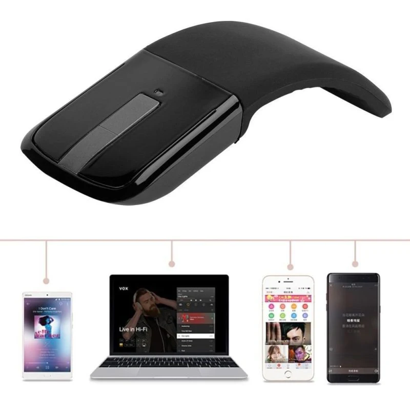 2 4G складная 3D Arc игровая беспроводная мышь бесшумный компьютер Bluetooth для телефона