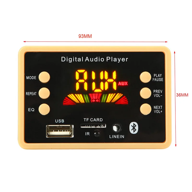 Автомобильный MP3 декодер декодирующая плата модуль WMA WAV Bluetooth 5.0AUX / USB TF FM