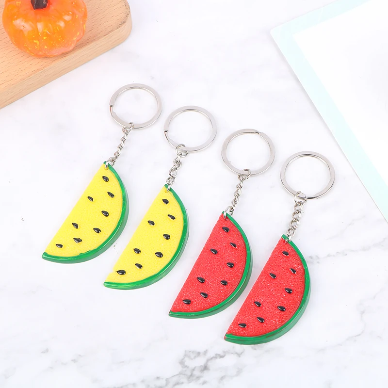 2pcs Cute Fruit Key Rings Apple Watermelon Kiwi Keychain For Women Bag Pendant Promotional Gifts | Украшения и аксессуары