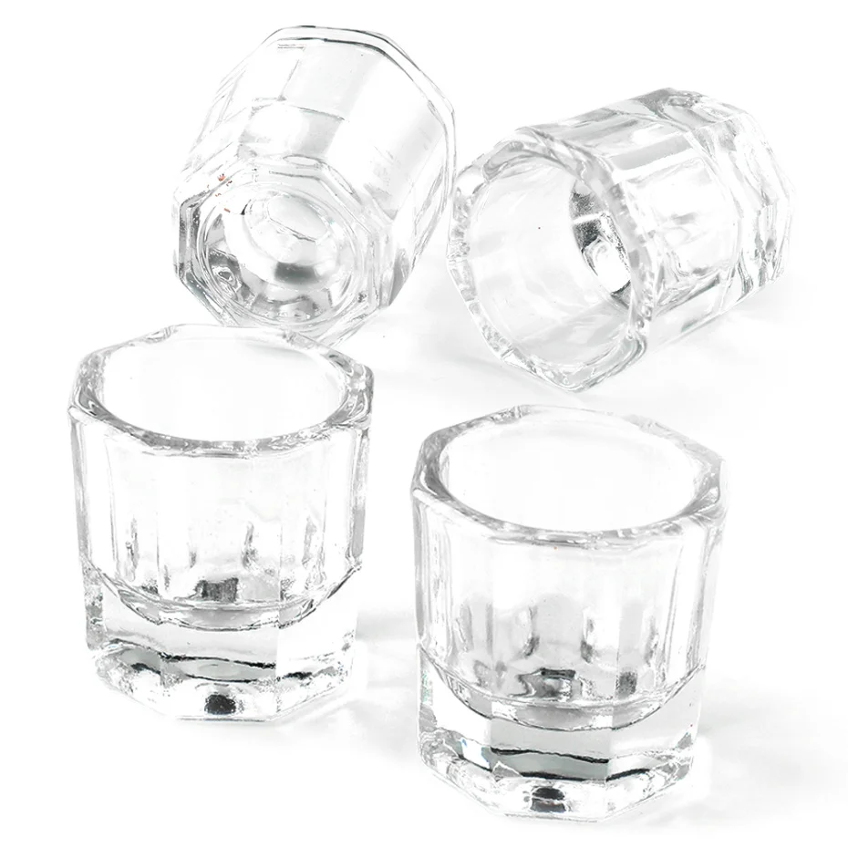 1 шт. стеклянная Хрустальная чашка для пудры ногтей держатель жидкости