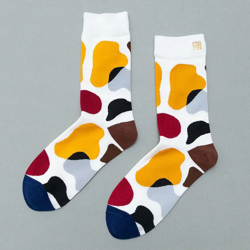 

Autumn Winter Crew Socks Men Women Graffiti Character Cotton Socks Cool Contrasting Color Streetwear Sox Trend Sports Socks New
