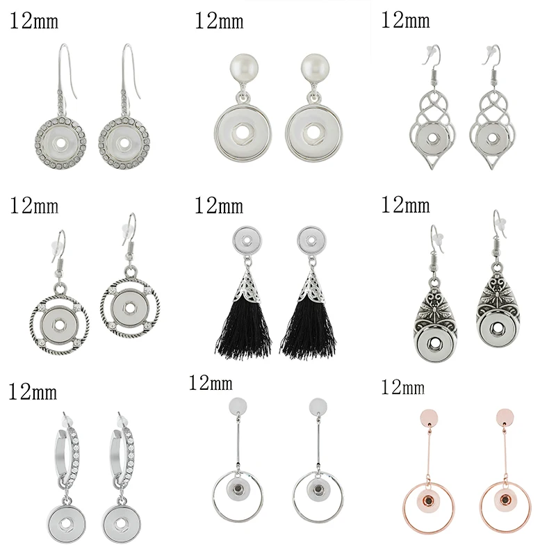New 12mm  Snap Button Earring    DIY  jewelry   KD3206