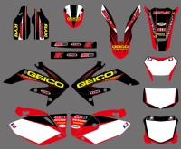 0034 new team graphic background decal stickers for honda crf250x crf 250x 4 strokes 2004 2012 black and red sticker motorcycle