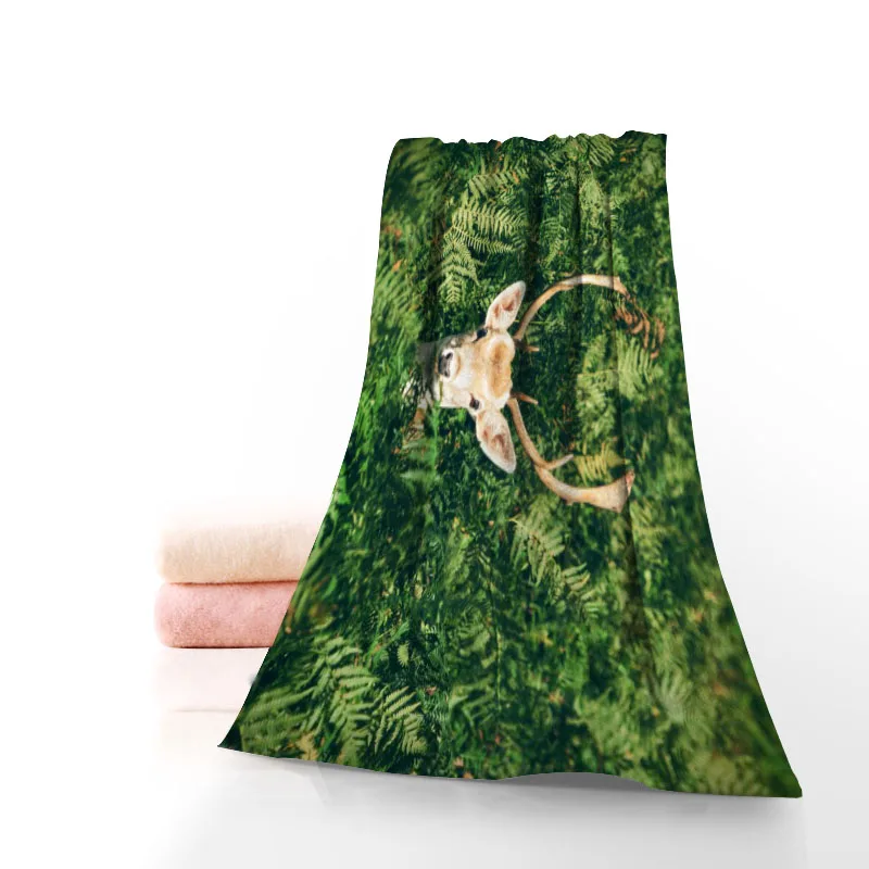

Custom Deer Bath Towel Washcloth Home Textile Travel Hand Face Towel Microfiber Fabric Bathroom Towels For Adults