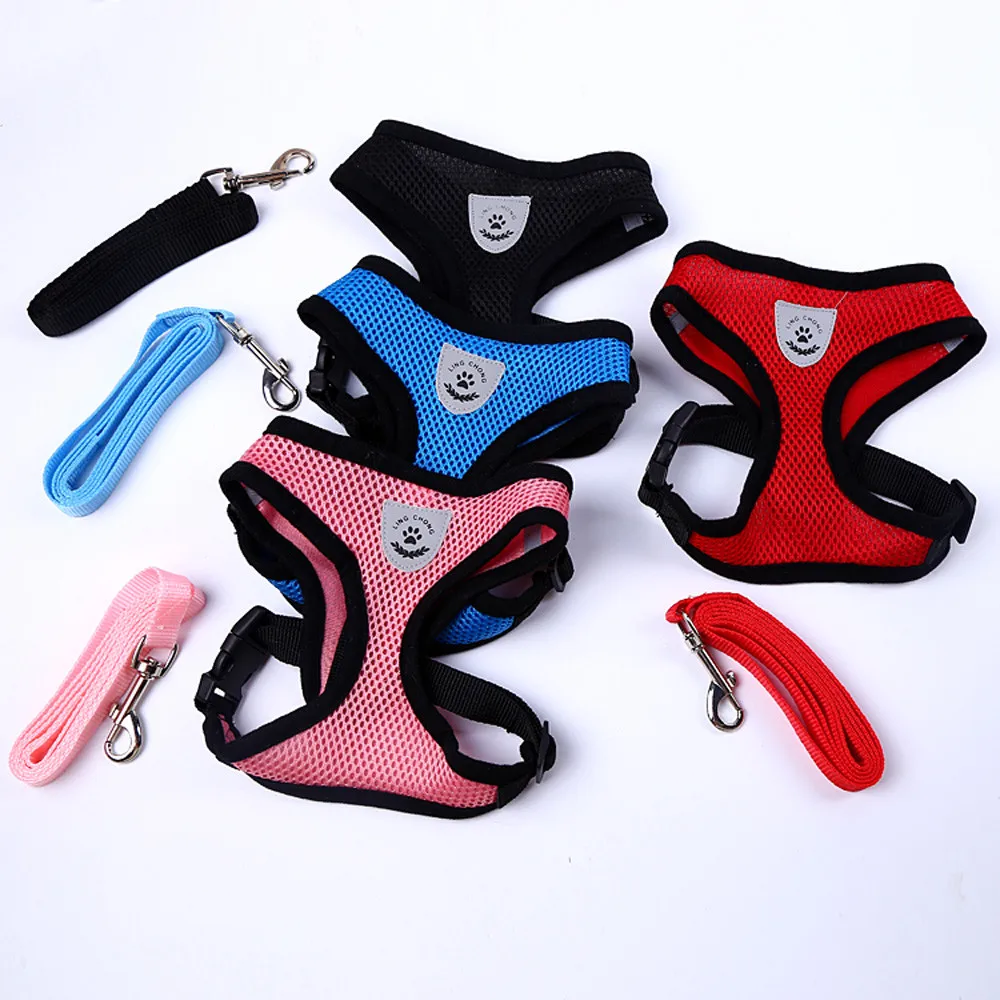 Dog Harness Ling Chong Pet Leads Chest Straps Small Adjustable Dogs Training Collar | Дом и сад