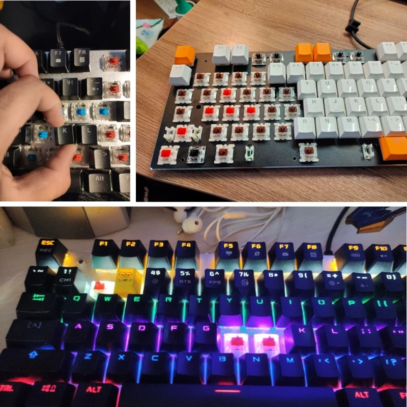 Прозрачный чехол для GK61 GK64 GH60 MX HCCY 10 шт./упак. Gateron SMD красные переключатели