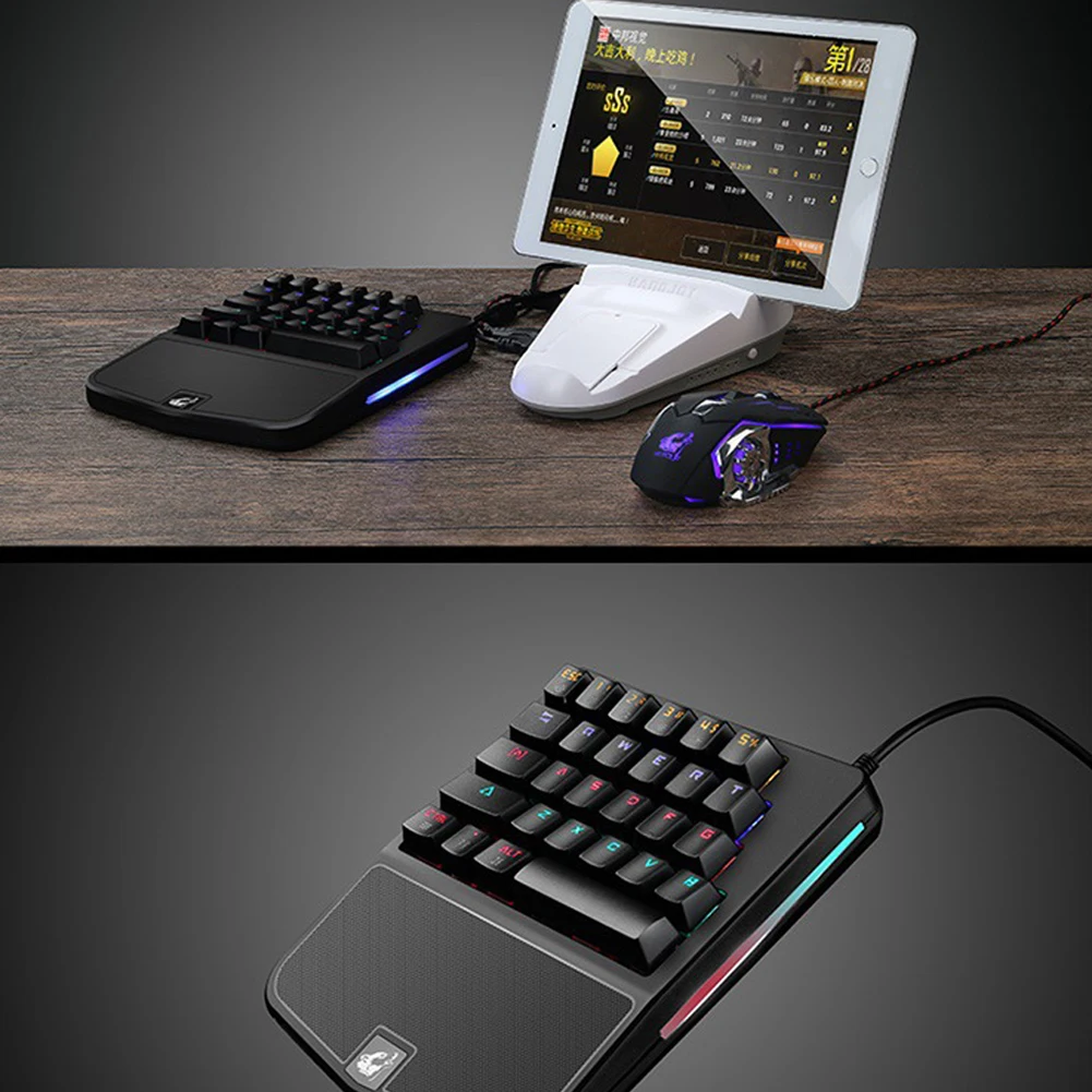28 клавиш Одноручная игровая клавиатура мышь механическая мобильная мини