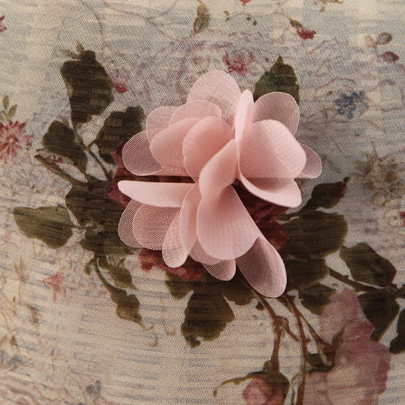 Ширина 140 см роскошное шифоновое женское платье с принтом вышивкой 3D слоновая