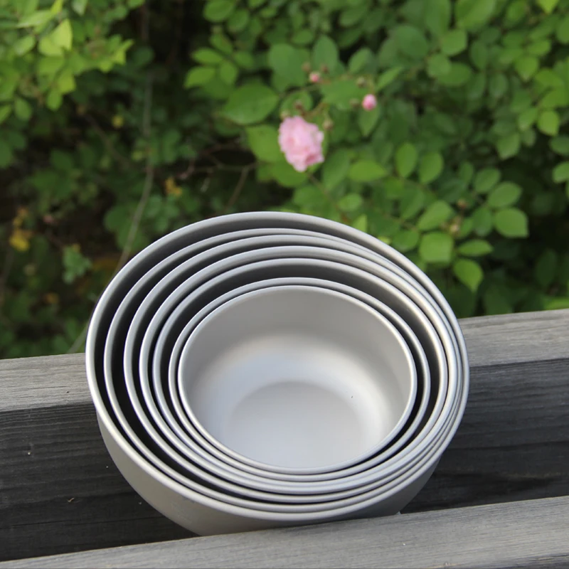 

Столовые приборы из титана, 7 шт./компл., 300-900 мл, миски для кемпинга, походов, путешествий, набор столовых приборов, миска для риса/супа/салата