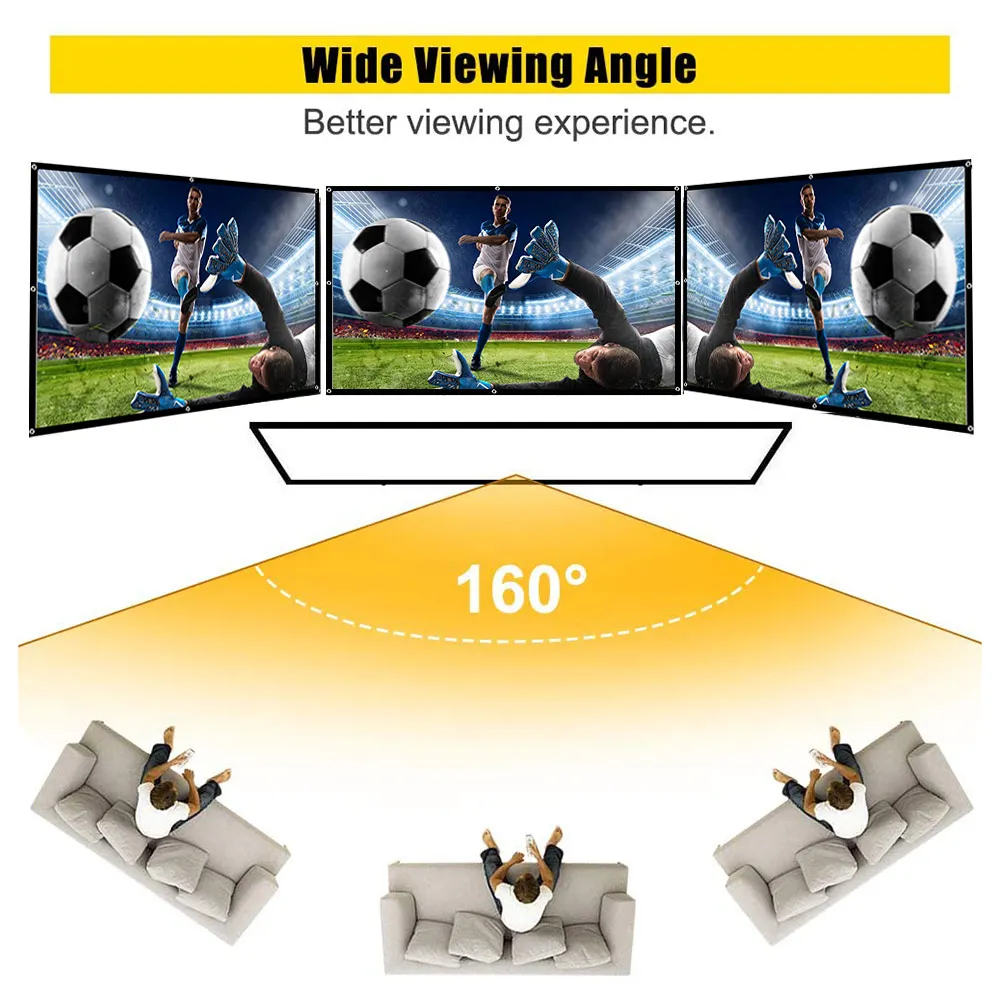 60/70/100 Inch 16:9 Складная Портативный проектора Экран для ткани на основе карбида