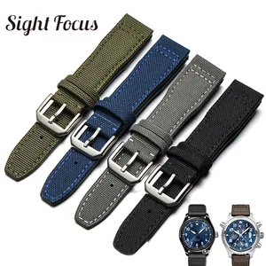 20mm Watch Straps for IWC Pilot Portuguese Nylon Canvas Watch Bands for Omega Speedmaster Seamaster  in India