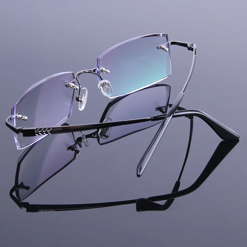 Ультралегкие брендовые дизайнерские очки для чтения мужские деловые без оправы