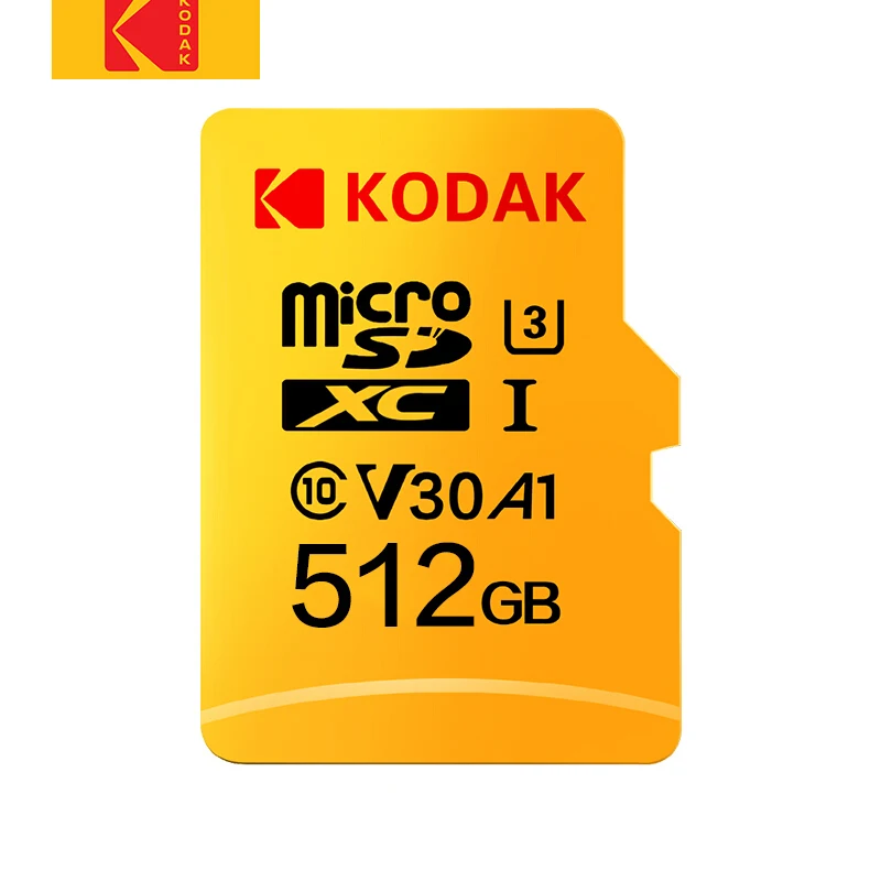 Kodak микро сд microsdxc 16ГБ 32ГБ 64ГБ 128ГБ сд карта U1 U3 флеш TF карта памяти флешка на камера смартфон микро планшет видеорегистратор автомобильный карта памяти для телефона скидки распродажа горящие товары - Емкость: U3 512GB