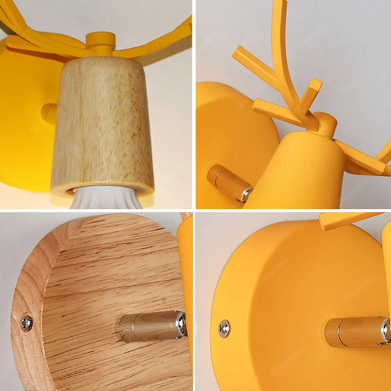 Нордическая голова оленя настенный светильник современные оленьи рога железные