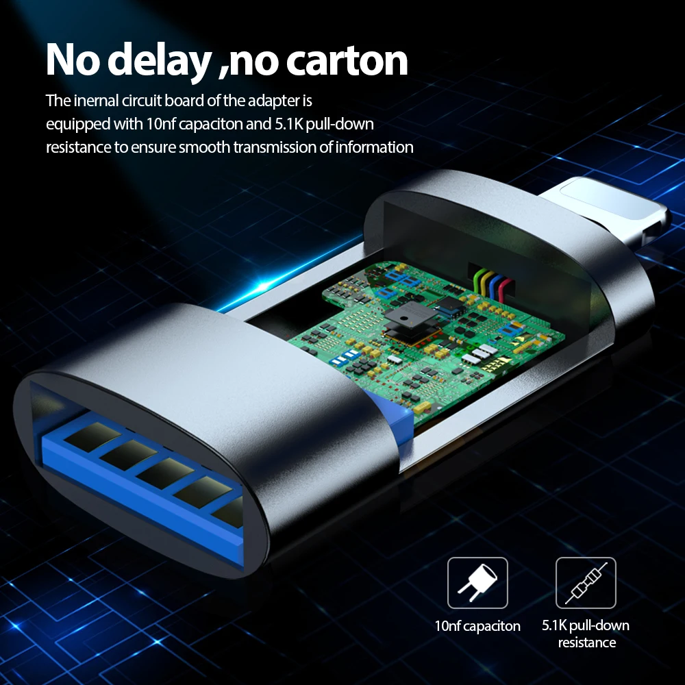 ! ACCEZZ OTG адаптер для освещения к USB iPhone 7 8 Plus X 11 Pro Max конвертер iOS 13 подключение