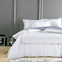 silky egyptian cotton hotel white bedding set chinese embroidery duvet cover set queen king size bed sheet bed cover set pillow