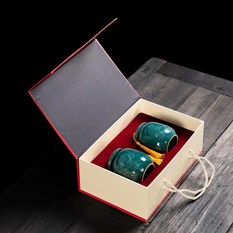 2 шт. подарочные украшения китайские керамические чайные канистры контейнер