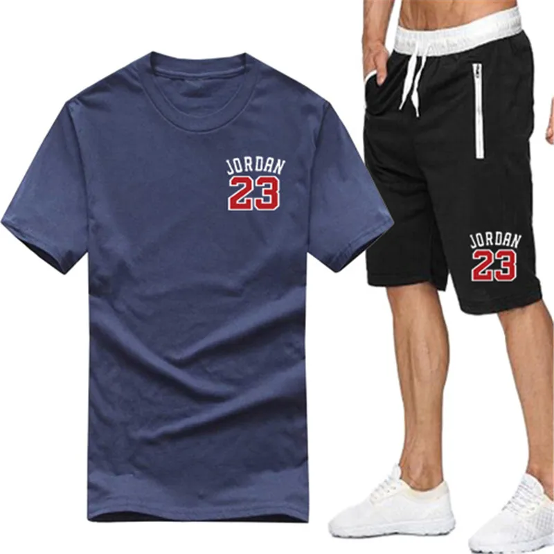 Men T-Shirt suits Lastest Fashion Short Sleeve set Funny Men's Tee Shirts Hipster O-Neck Cool Tops+Shorts | Мужская одежда