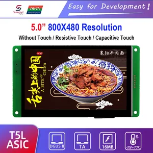 Dwin T5L HMI Intelligent Display, DMG80480C050_03W 5.0" 800X480 LCD Module Screen with Resistive Capacitive Touch Panel