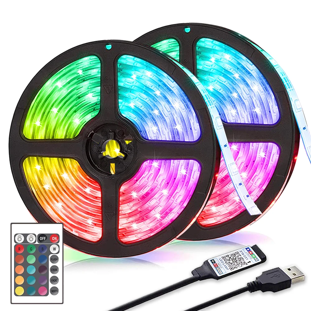 Светодиодная лента RGB 2835 с Bluetooth управлением 5 в пост. Тока USB|Светодиодные ленты| |