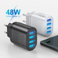 48w 4 usb charger 5v 3a fast charging wall charger adapter eu us plug mobile phone for iphone ipad mini samsung xiaomi huawei