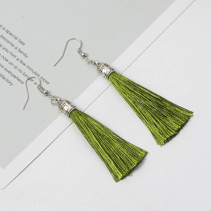 Qtian сережки с кисточками Boho pendientes mujer moda длинные серьги для женщин винтажные Висячие свадебные серьги, ювелирные изделия oorbellen