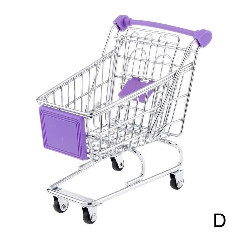 Purple (D) Высокое качество Мини супермаркет тележка для покупок игрушки Детский подарок игрушки украшение офиса супермаркет тележка - Цвет: Purple (D)
