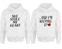 couple sweatshirt she stole my hear and im keeping it graphic hoodies couple gifts valentines day fashion tops letter m