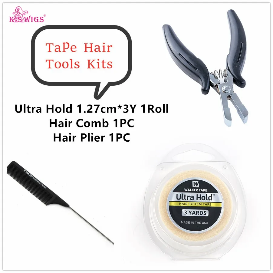 

K.S WIGS Double Side Tape And Hair Irons Connetor Tools Set For Human Hair Extensions Toupee&Topper