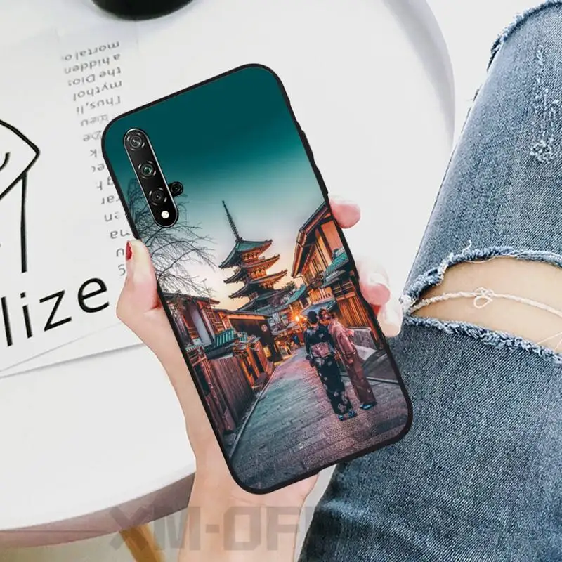 

Kyoto Phone Black Case For Huawei P20 P30 P40 Pro Mate 10 20 30 Pro Lite P Smart 2019 Nova 5t Cases Cover Carcasa
