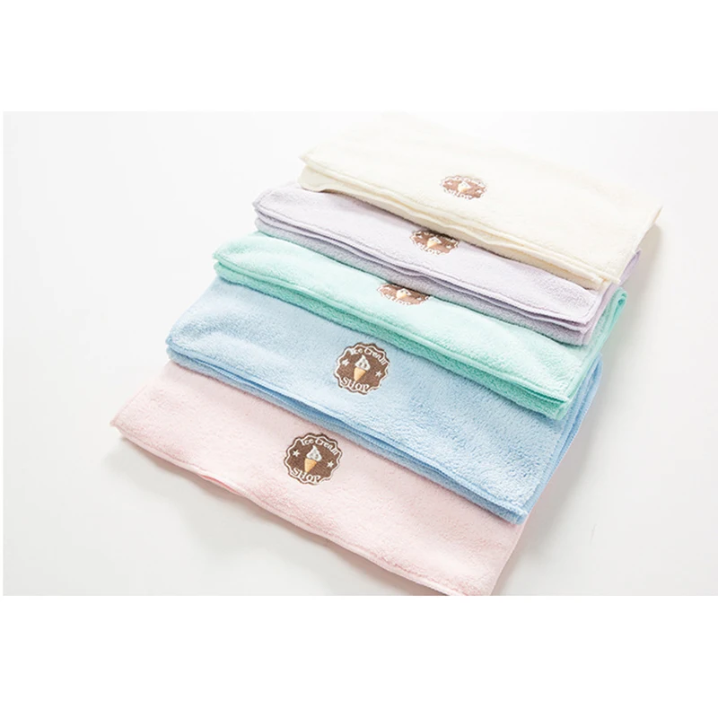 

Coral Fleece Towel Embroidered Edge Gift Towel Soft Absorbent Facial Wash Towel Japanese Towel Facial Towel
