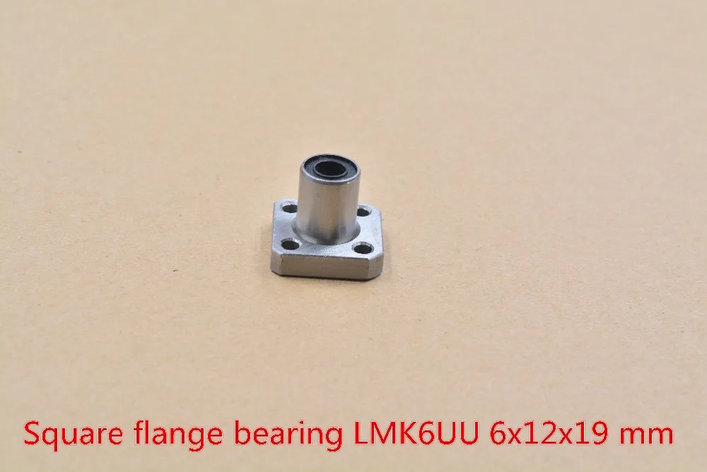 LMK6UU 6 мм x 12 19 подшипник Квадратный фланец шариковая втулка для оси стержня cnc diy 1