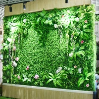 green artificial plant wall eucalyptus lawn plastic grass diy custom made balcony hotel shopping mall landscape wall decoration