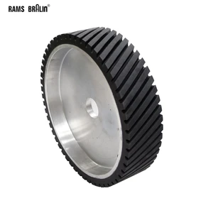 Ленточная шлифовальная машина 400*100 мм, контактное колесо, Рифленое резиновое полировальное колесо, динамически сбалансированное