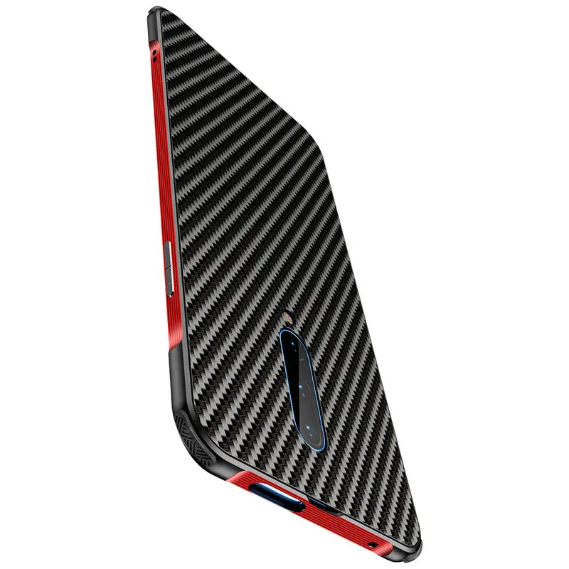 Чехол из углеродного волокна Oneplus 7 Pro PC + Алюминиевый металлический бампер чехол