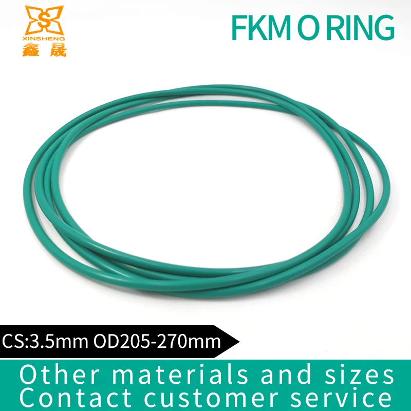 

Rubber Ring Green FKM O rings Seals CS3.5mm OD205/210/225/230/235/245/250/255/260/270mm ORing Seal Gasket Fuel Washer