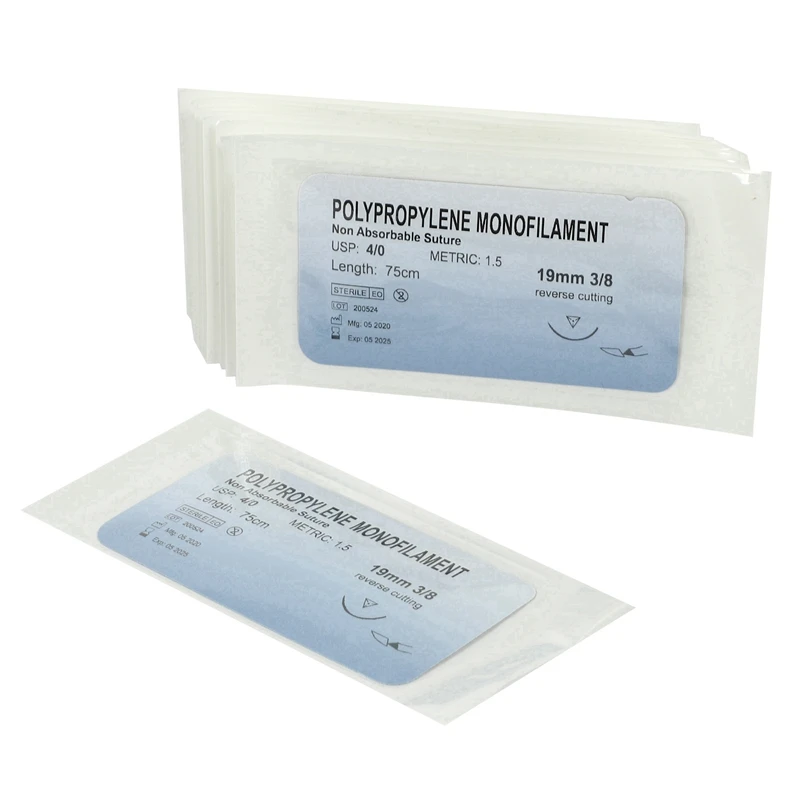 

12Pcs Polypropylene Monofilament Thread Needle Suture 4/0 & 12 Pcs Nylon Monofilament Thread Suture Practice Kit 3/0